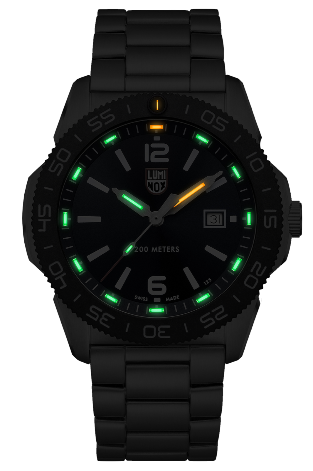 Pre-owned Luminox Pacific Diver Xs.3123 Blue Dial Stainless Steel 200m Quartz Men's Watch