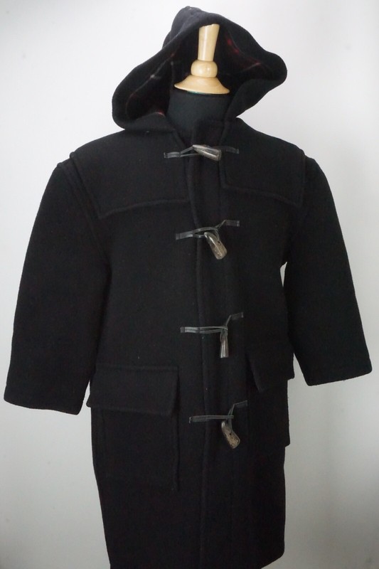 ジャケット・アウター Burberry Made in England Duffle Coat Burberry London VINTAGE Made in England Black Hooded Duffle