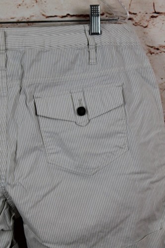 New Additions Maternity Womens Shorts Sz M Beige White Striped Cuffed