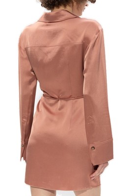 Pre-owned Nanushka Xaviera Long-sleeved Dress In Brown Terra