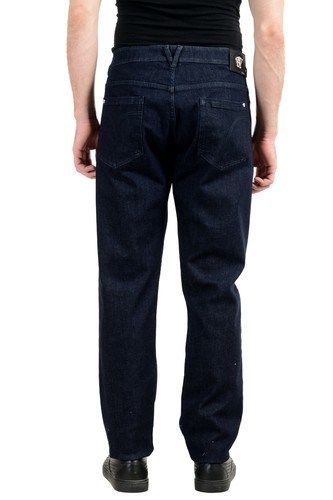 Pre-owned Versace Men's Dark Blue Stretch Slim Jeans