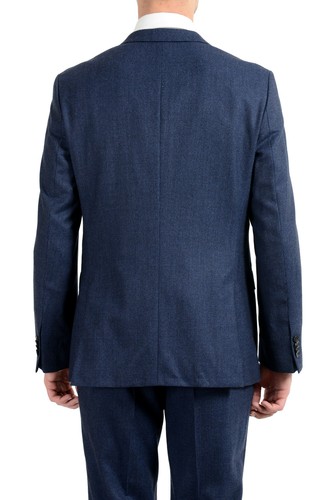Pre-owned Hugo Boss "novan5/ben2" Men's 100% Wool Blue Plaid Two Button Suit