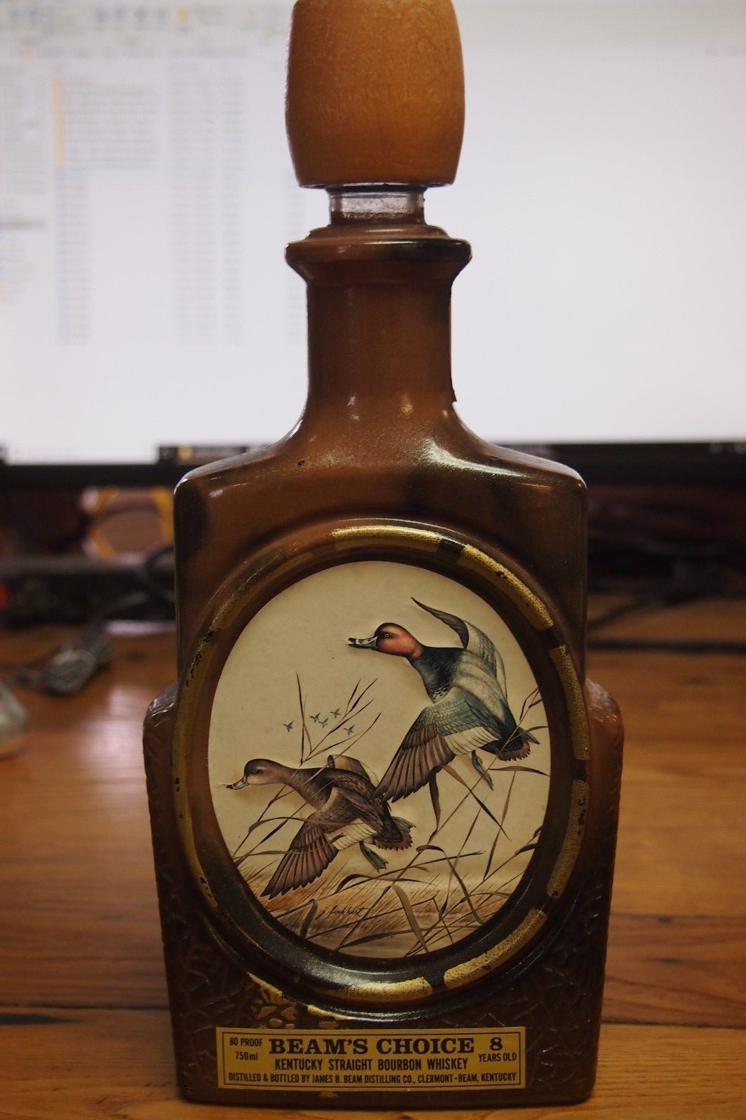 Beam's Choice Whiskey Bottle Decanter – Redhead Ducks in