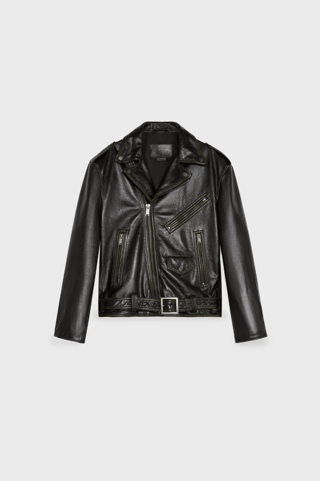 マミー　ZARA ジャケット NWOT Zara Leather Biker Jacket Steven Miesel 5479/311 Black
