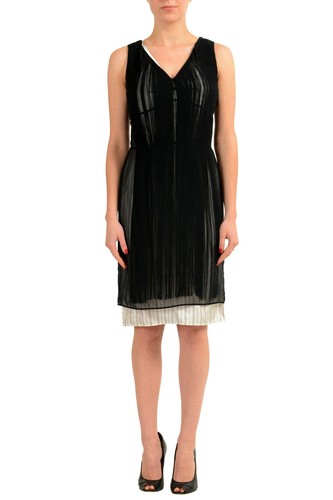 MARTIN MAISON MARGIELA 1 DAMEN MEHRLAGIG FRANSEN ÄRMELLOS COCKTAILKLEID GRÖSSE XS S