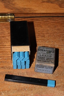 12 Tubes .7mm Red Sheaffer's Fineline Thin Leads 2 3/4'' NOS
