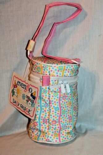 NEW WITH TAG VINTAGE EVENFLO BABY FRIGDE BOTTLE INSULATED 5" X 8" TALL PINK 