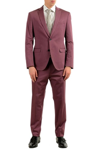 Pre-owned Hugo Boss "reyno3/wave1" Men's Purple Two Button Suit