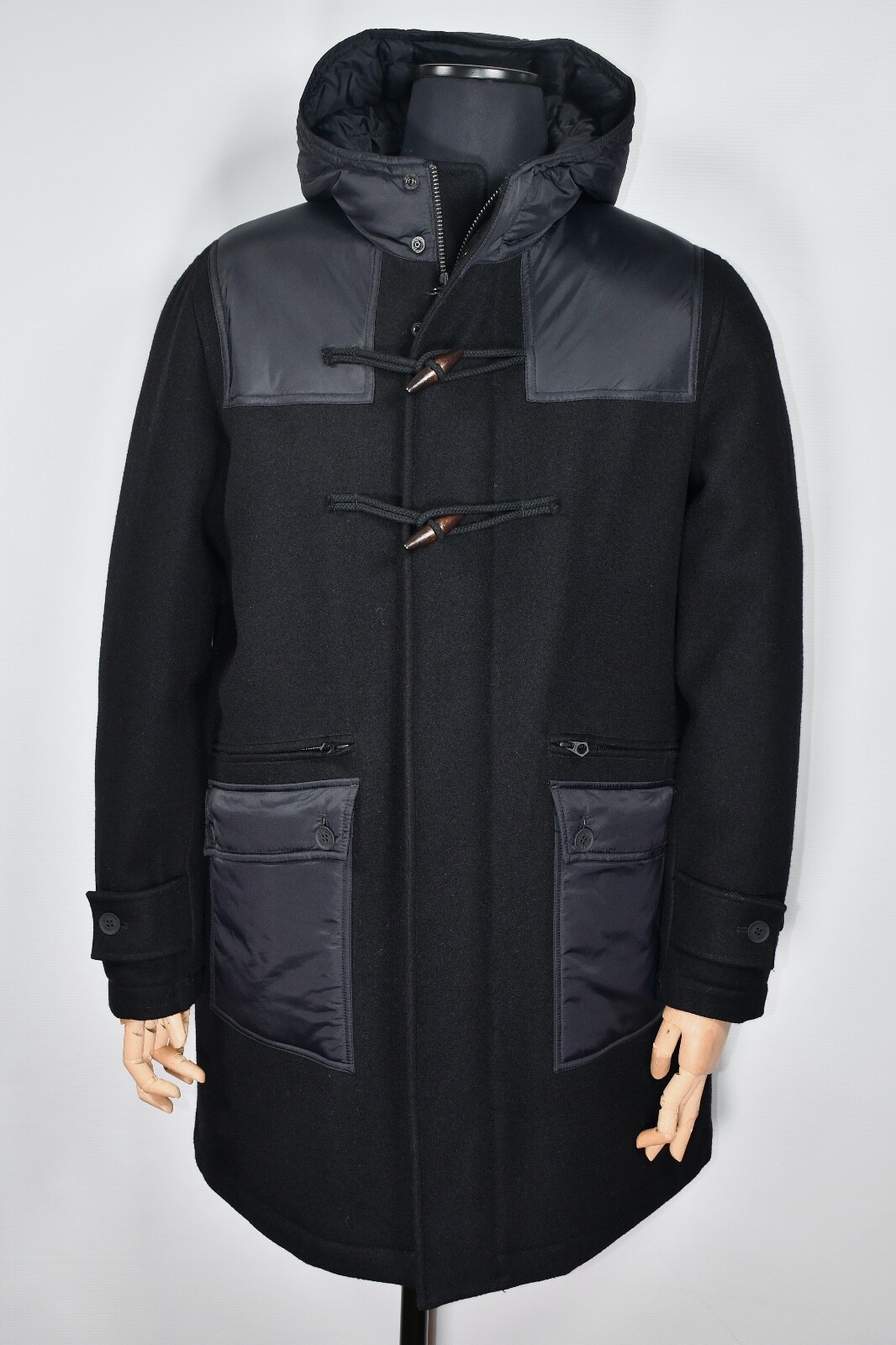 ジャケット・アウター 00s japanese label duffel coat hoodie Vintage Blue Blue Japan Duffle Wool Coat Hoodie Tartan