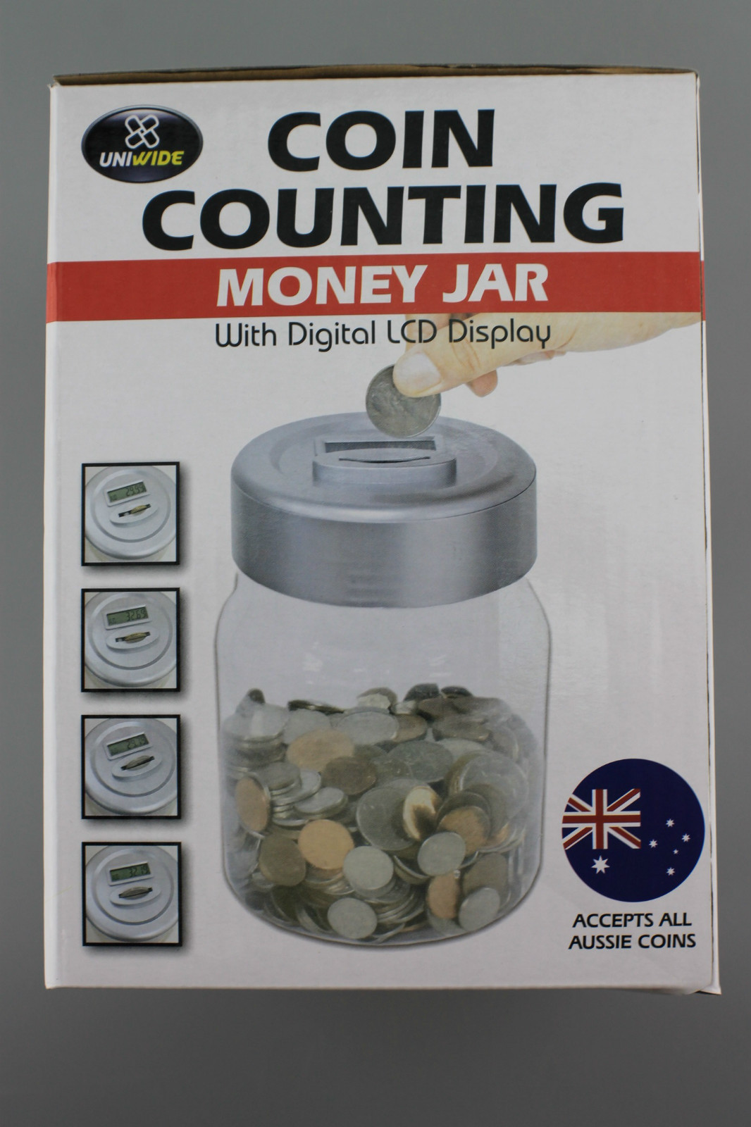 Aussie Coin Counting Money Jar Digital LCD Display Piggy OZ Coin Bank
