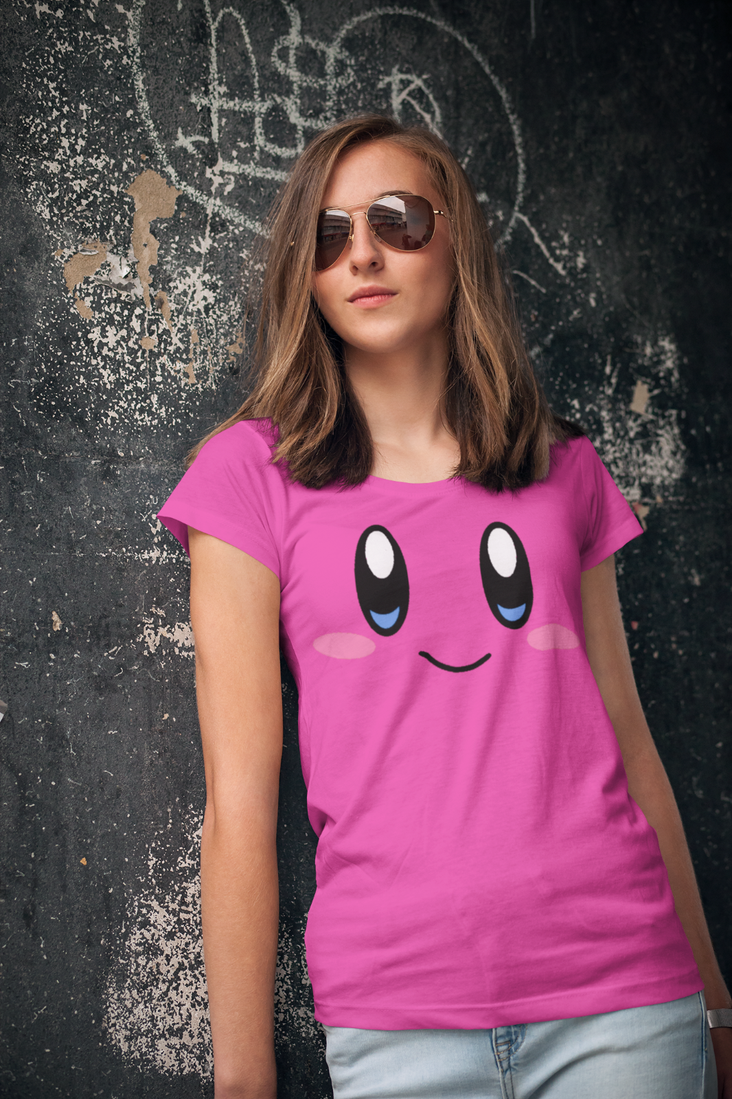 Kirby Face T-Shirt Unisex Adult Sizes Crystal Shards Mario Nintendo Game New