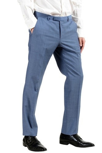 Pre-owned Hugo Boss "c-jeffery/c-simmons" Men's 100% Wool Two Button Suit Us 38r It 48r In Blue