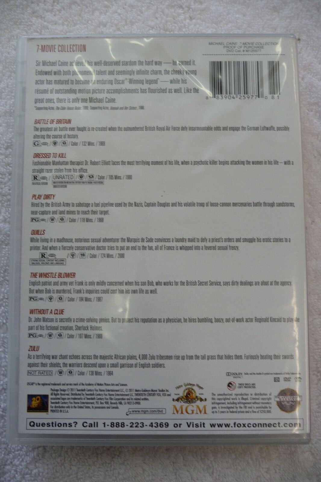 DVD BOX SET / Michael Caine / 7 Movie Collection Like NewMIC