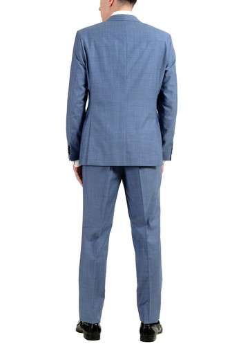 Pre-owned Hugo Boss "c-jeffery/c-simmons" Men's 100% Wool Two Button Suit Us 38r It 48r In Blue