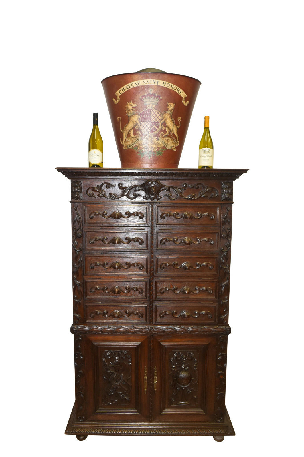 Rare Antique French Hunt Office Cabinet , Engineer/ Geologist /Wine Cabinet