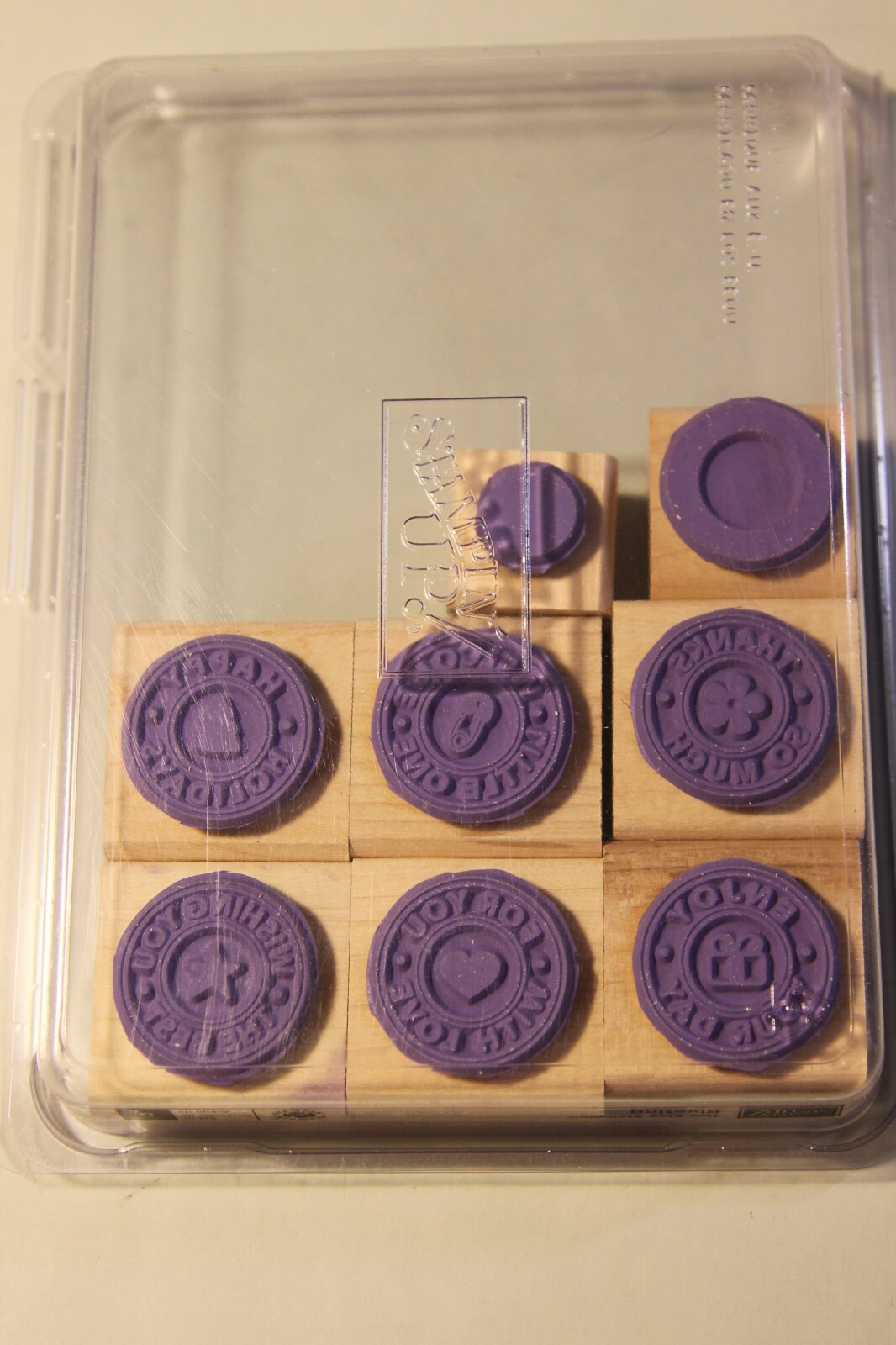 Stampin' Up - Riveting wood mount stamps set of 8 two step stamping