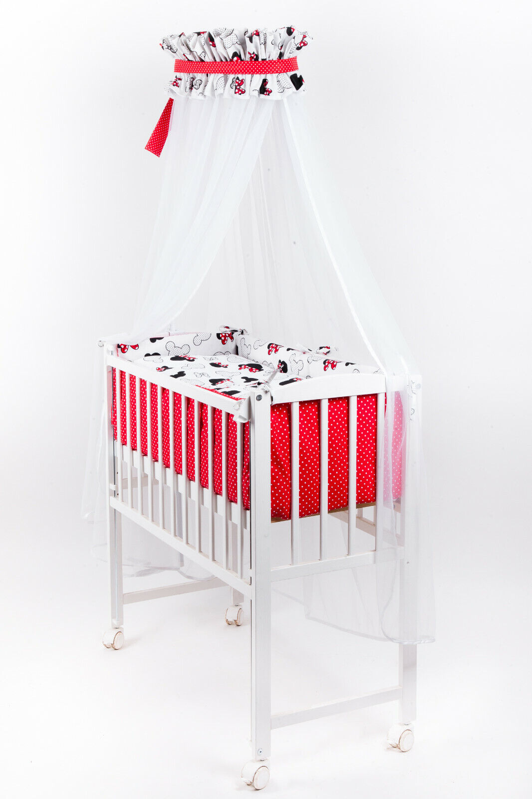Babybett Beistellbett Vollausstattung Matratze Stubenbett Minnie Zustellbett Neu