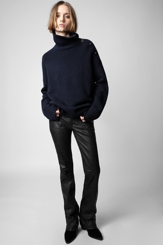 Pre-owned Zadig & Voltaire 2023  Alma Sweater Jumper Pullover Cashmere Encre Size S $798