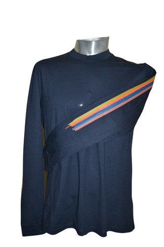Paul Smith Mainline Artist Stripe Mens Navy Long Sleeve T