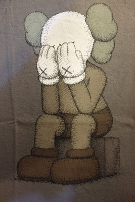 Pre-owned Uniqlo Kaws X  Ut 2016 Short Sleeve Graphic T-shirt "passing Through" Grey In Gray