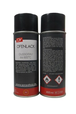 OFENLACK Spray Gussgrau 400 ml bis 600°C Ofenlack Kaminofenlack Thermolack