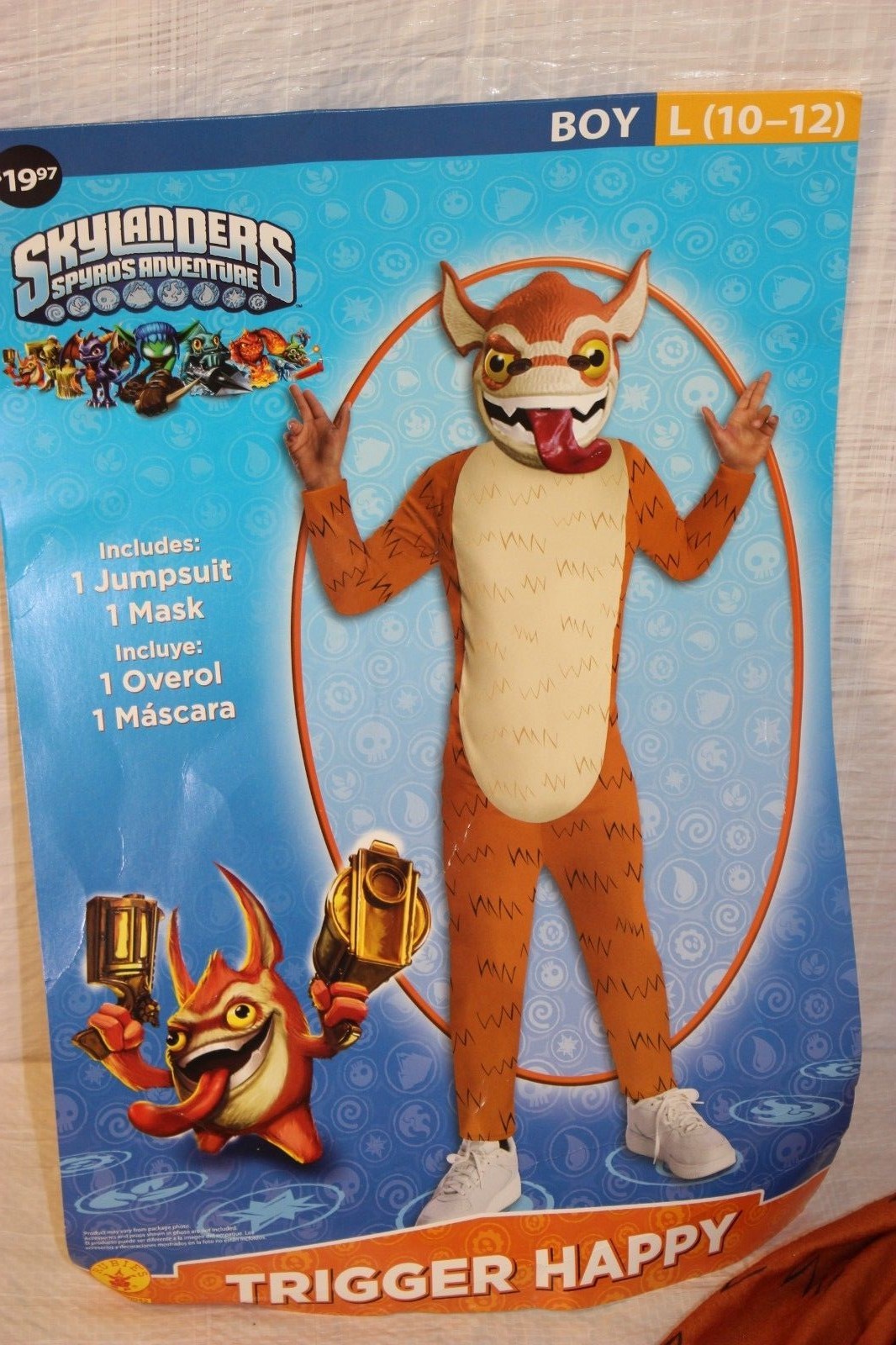 Skylanders Trigger Happy Size Boys L 10-12 Halloween Costume Jumpsuit & Mask