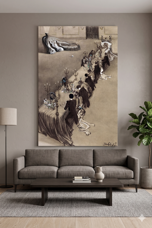 Salvador Dali - Diner Surrealiste Sur Un Li  - CANVAS OR PRINT WALL ART