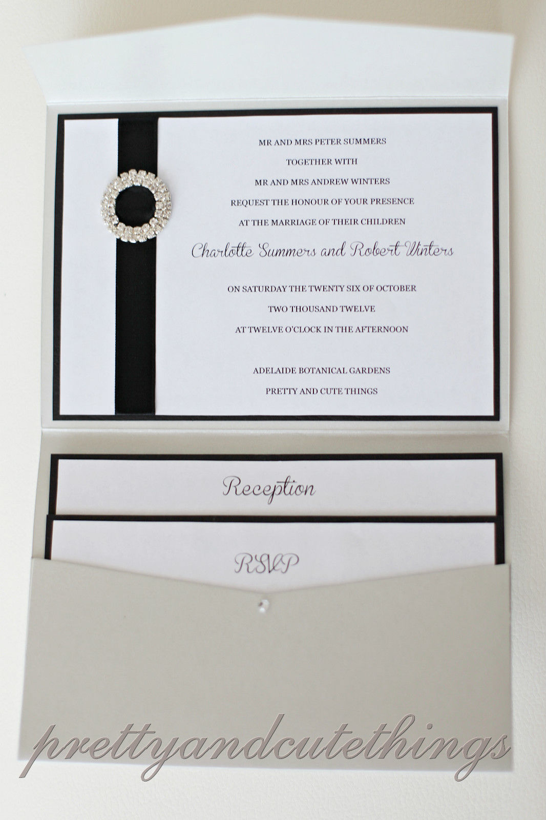 Wedding Invitations Diy Pocket Cards Envelopes Silver Shimmer