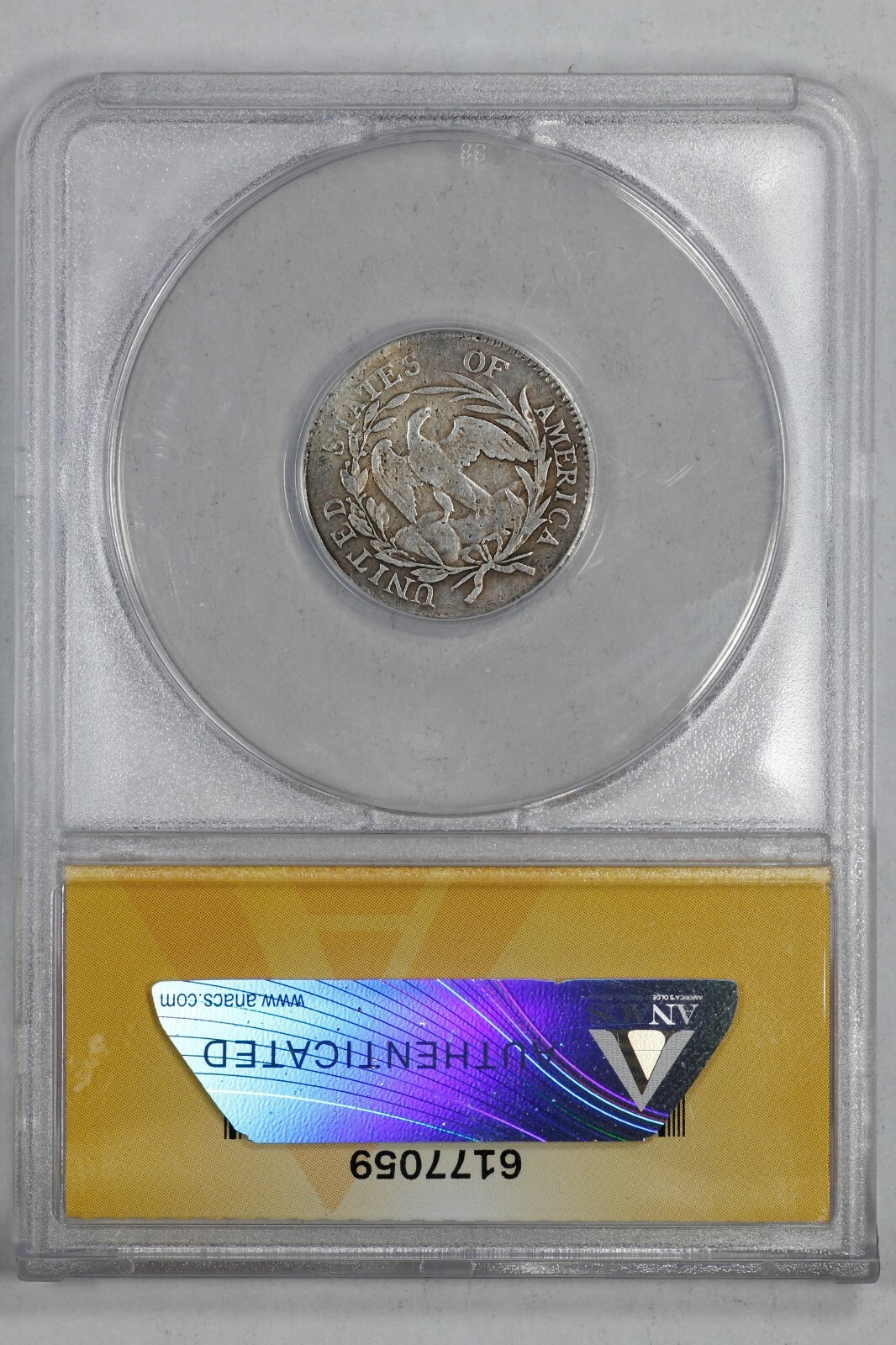 1797 DRAPED BUST DIME 10C TYPE 1 SMALL EAGLE ANACS CERTIFIED F15 VG? DETAIL (059