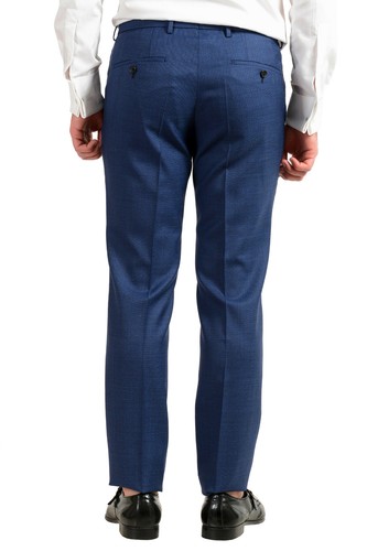 Pre-owned Hugo Boss Men's "novan5/ben2" Slim Fit 100% Wool Blue Two Button Suit