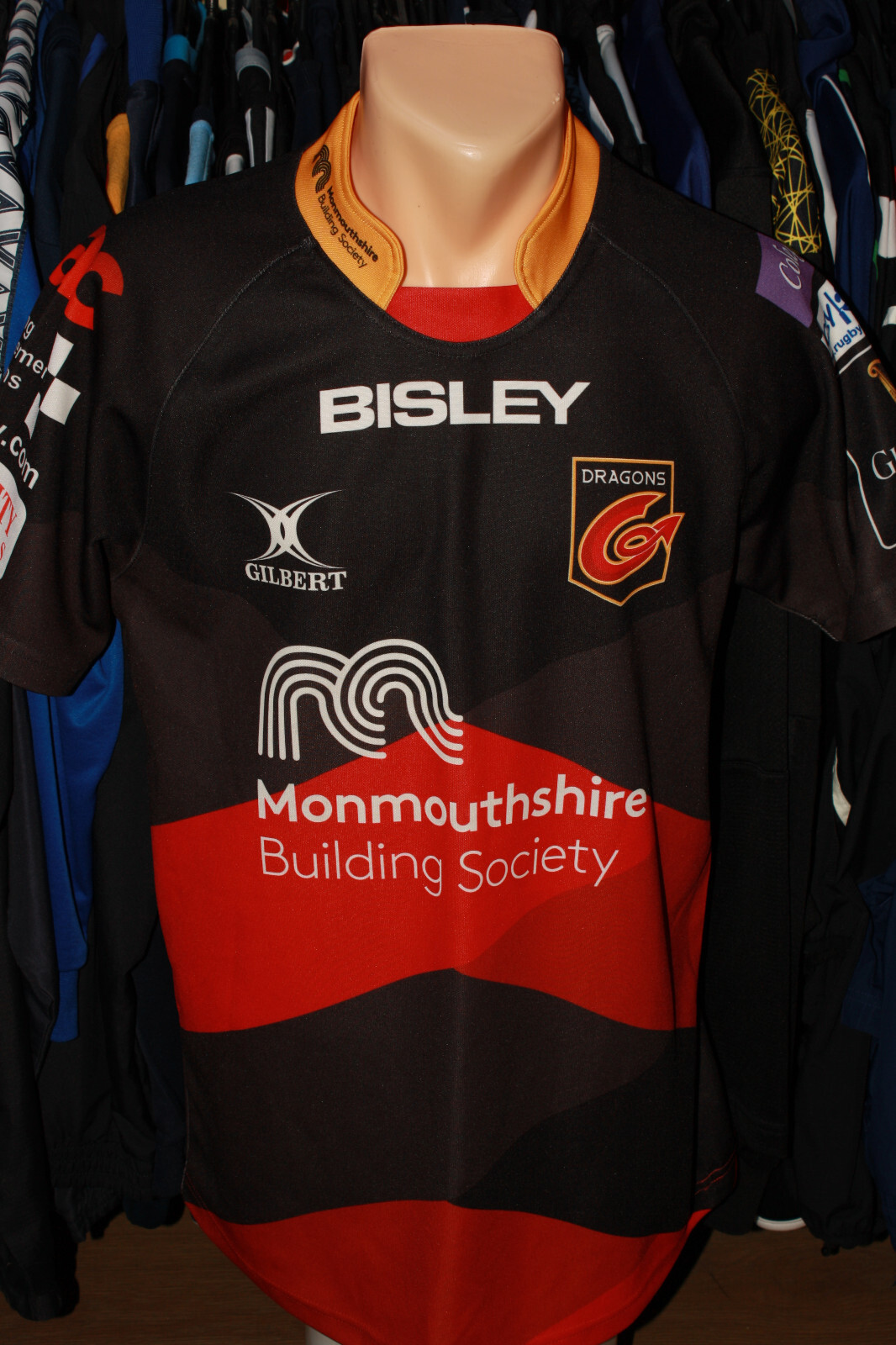 Newport Gwent Dragons Rugby Union Shirt Gilbert Jesey Size
