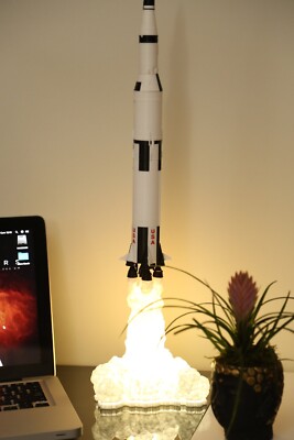 Apollo 11 Saturn V Rocket Lamp, Table Lamp, Night Lamp, Study Lamp