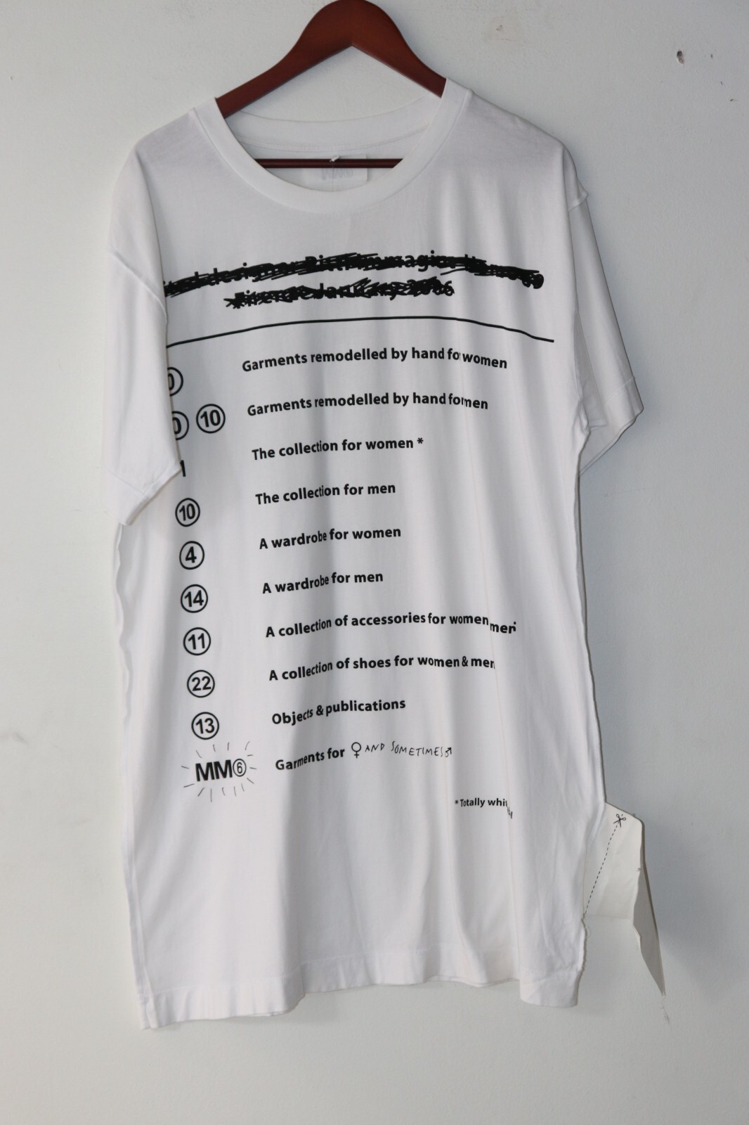 MM6 Maison Margiela Women's/Unisex Small White Oversize Tag MM6 Maison Margiela Women's/Unisex Small White Oversize Tag