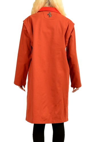 Pre-owned Scuderia Ferrari Women's Light Weight Unstructured Button Down Coat Us Xs It 38 In Red