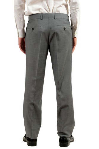 Pre-owned Hugo Boss "paolini1/movio1us" Men's 100% Wool Gray Two Button Suit