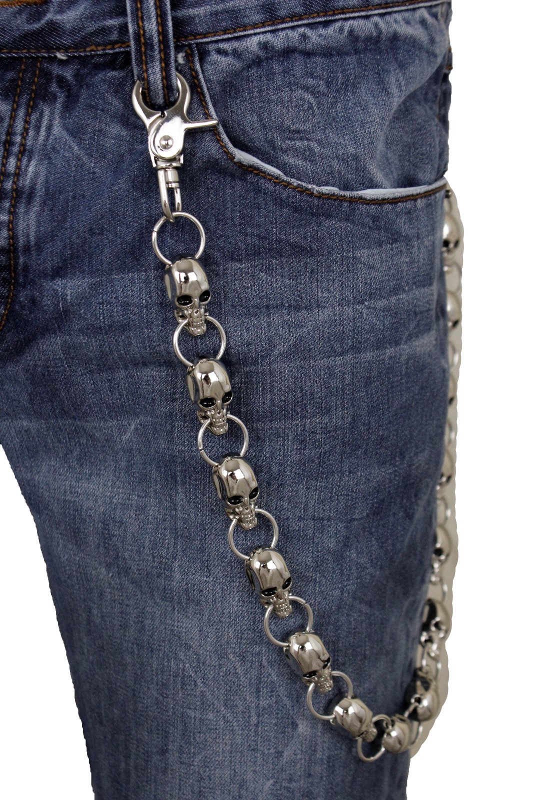 kmrii skull lether wallet chain 超希少 Double K Heavy Strong Biker Skull Key Jean Wallet Chain
