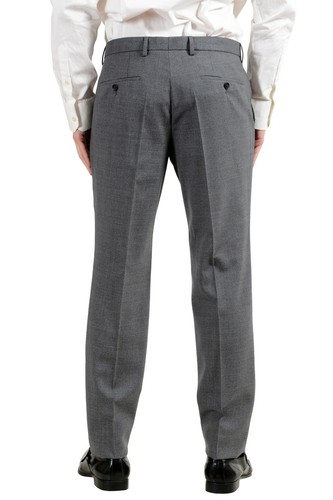 Pre-owned Hugo Boss "novan5/ben2" Men's 100% Wool Gray Slim Two Button Suit