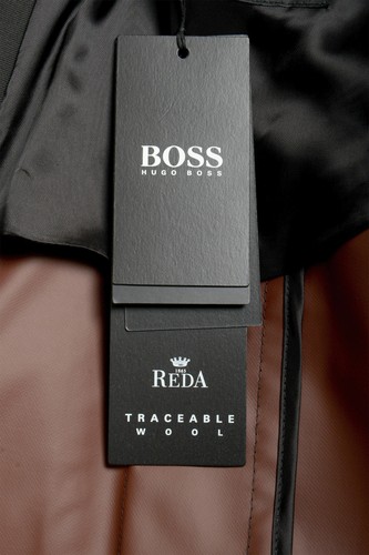 Pre-owned Hugo Boss Men's "shanty1-tw" Black 100% Wool Button Down Coat