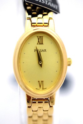 PURSAR WOMEN PTA314 Goldtone Oval Dial Goldtone Bracelet