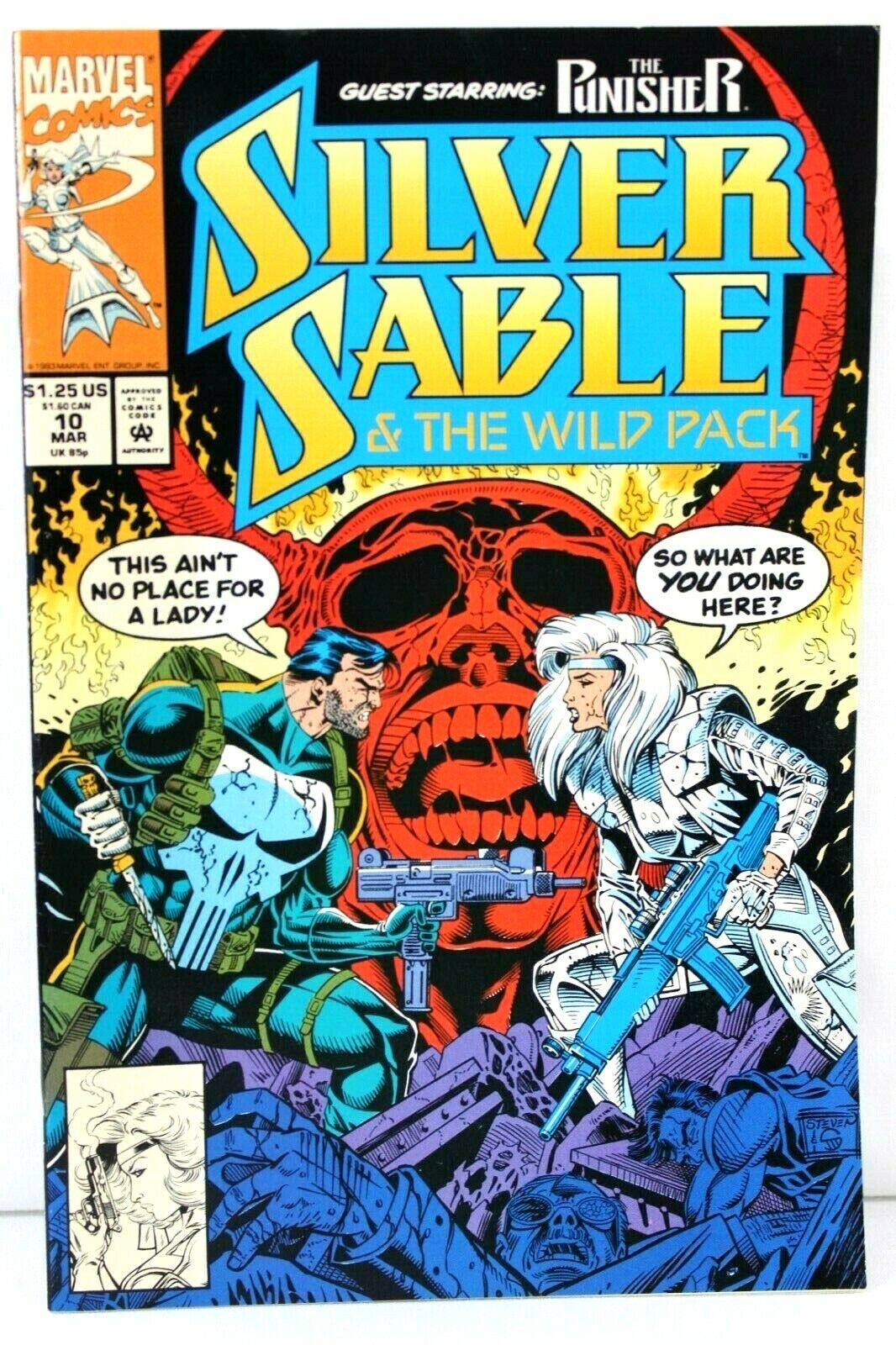 Silver Sable & The Wild Pack #10 Punisher 1993 Comic Marvel Silver Sable & The Wild Pack #10 Punisher 1993 Comic Marvel