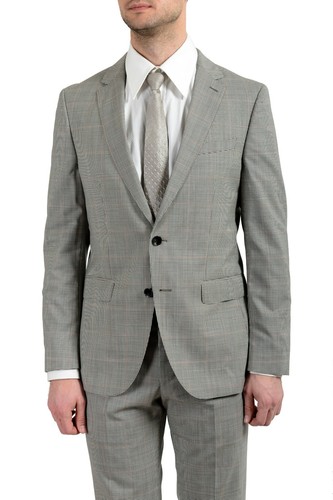 Pre-owned Hugo Boss "novan5/ben2" Men's 100% Wool Slim Two Button Suit Us 38r It 48r In Multicolor