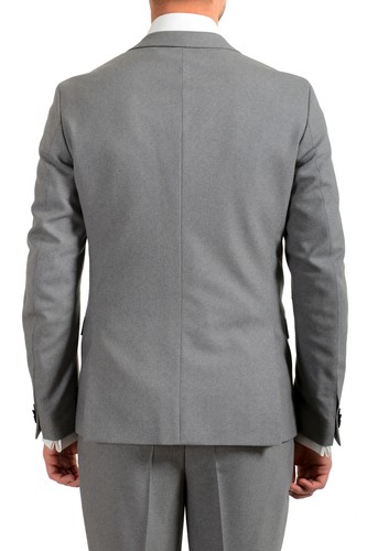 Pre-owned Hugo Boss Men's "anfred/frido184f1" Extra Slim Fit 100% Wool Two Button Suit In Gray