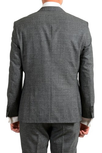 Pre-owned Hugo Boss Men's "johnstons5/lenon1" Regular Fit Gray 100% Wool Two Button Suit
