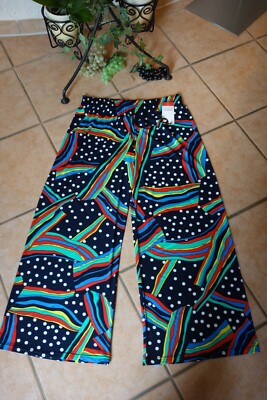 MAGNA Marlene Hose 52 54 NEU bunt Streifen Punkte Retro Hippie Stretch LAGENLOOK