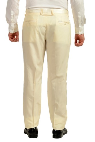 Pre-owned Dolce & Gabbana Men's "martini" Ivory Silk Wool Tuxedo Suit Us 44r It 54r In White