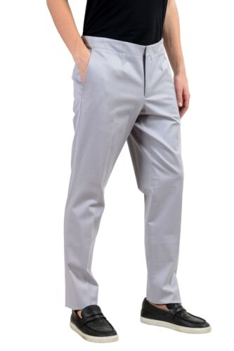Pre-owned Versace Men's Gray Stretch Casual Pants Size 34 38