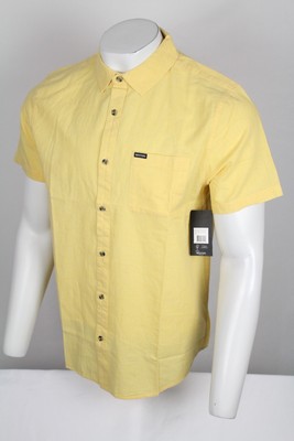 Brixton Men's Charter Oxford Woven Shirt Short Sleeve Large Heather Straw