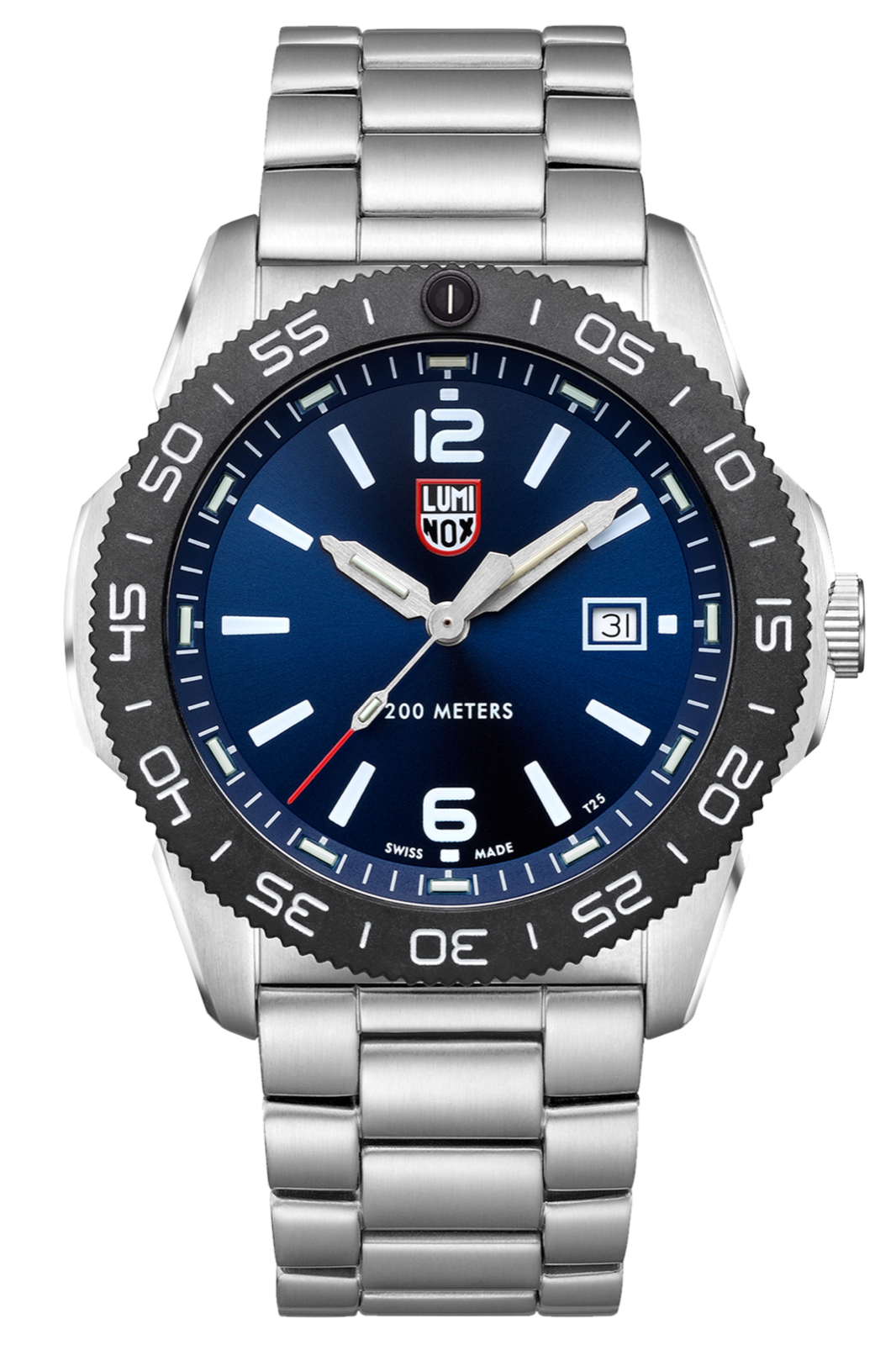 Pre-owned Luminox Pacific Diver Xs.3123 Blue Dial Stainless Steel 200m Quartz Men's Watch