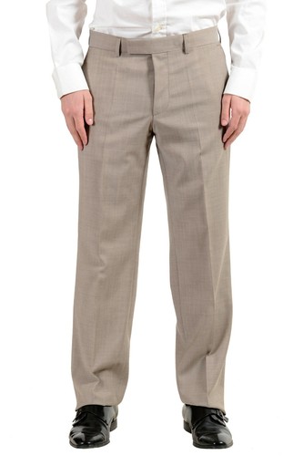 Pre-owned Hugo Boss "c-pasini/c-movie" Men's 100% Wool Beige Two Button Suit