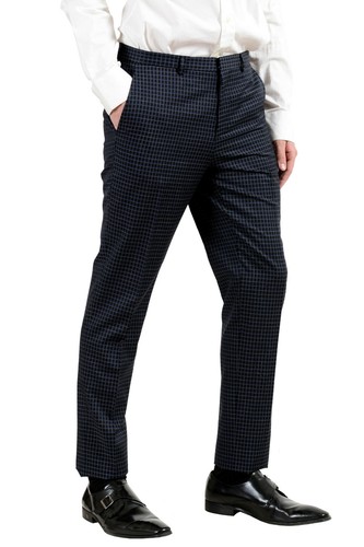 Pre-owned Hugo Boss "astian/hets" Men's Wool Plaid Two Button Suit In Multicolor